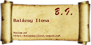 Balázsy Ilona névjegykártya