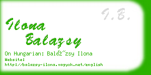 ilona balazsy business card